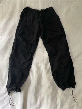 Adjustable Black Parachute Pants